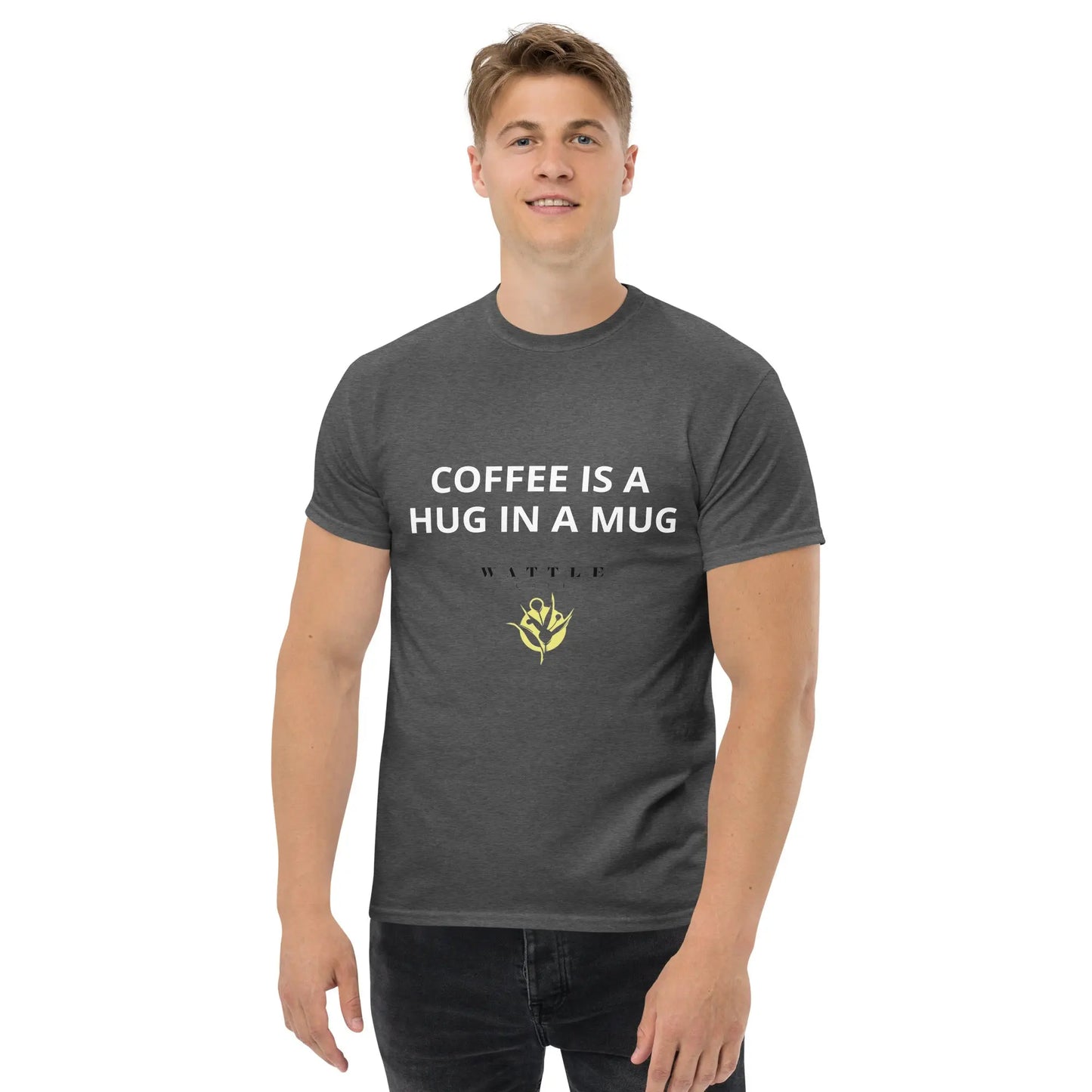 Men's classic tee - Coffee is a hug in a mug