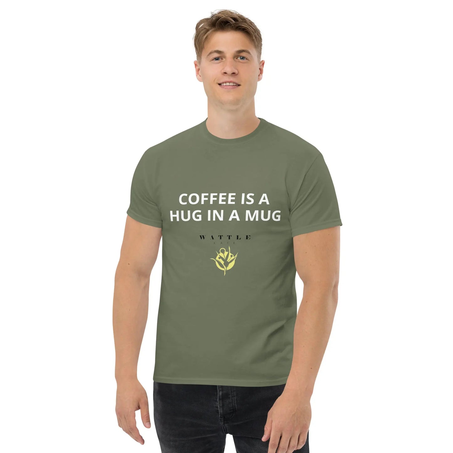 Men's classic tee - Coffee is a hug in a mug