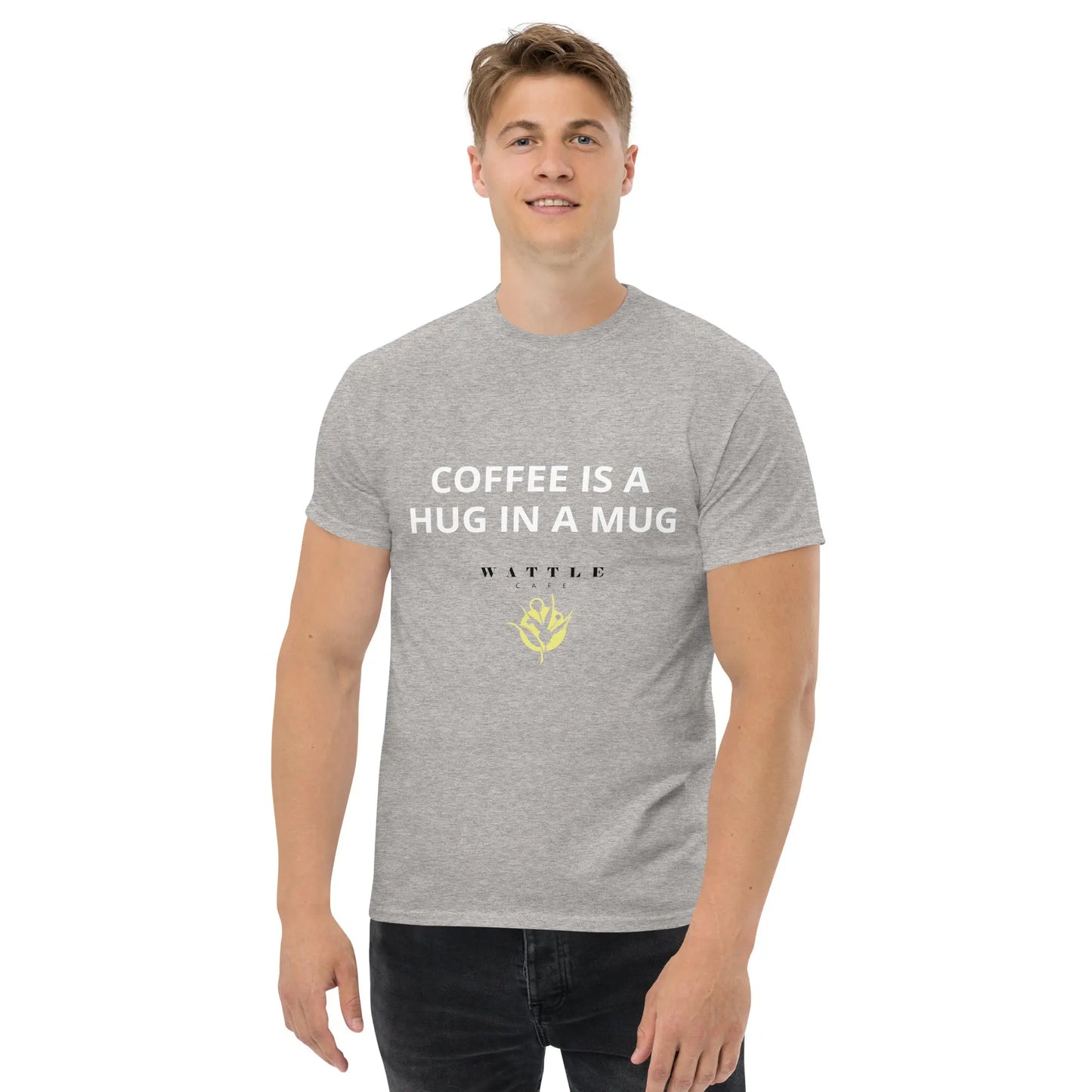 Men's classic tee - Coffee is a hug in a mug