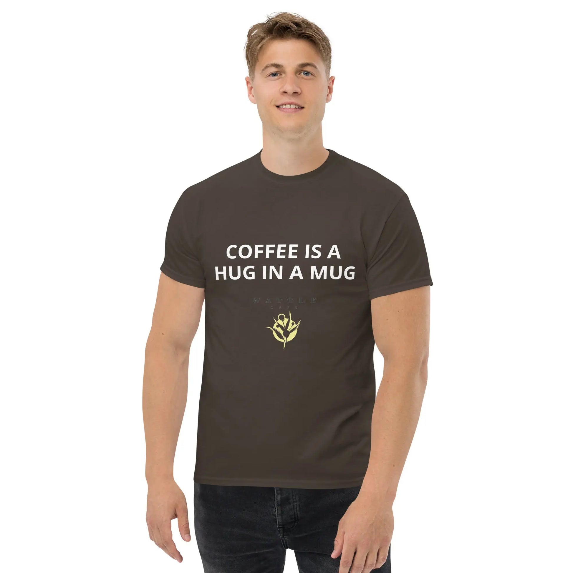 Men's classic tee - Coffee is a hug in a mug Wattle Cafe