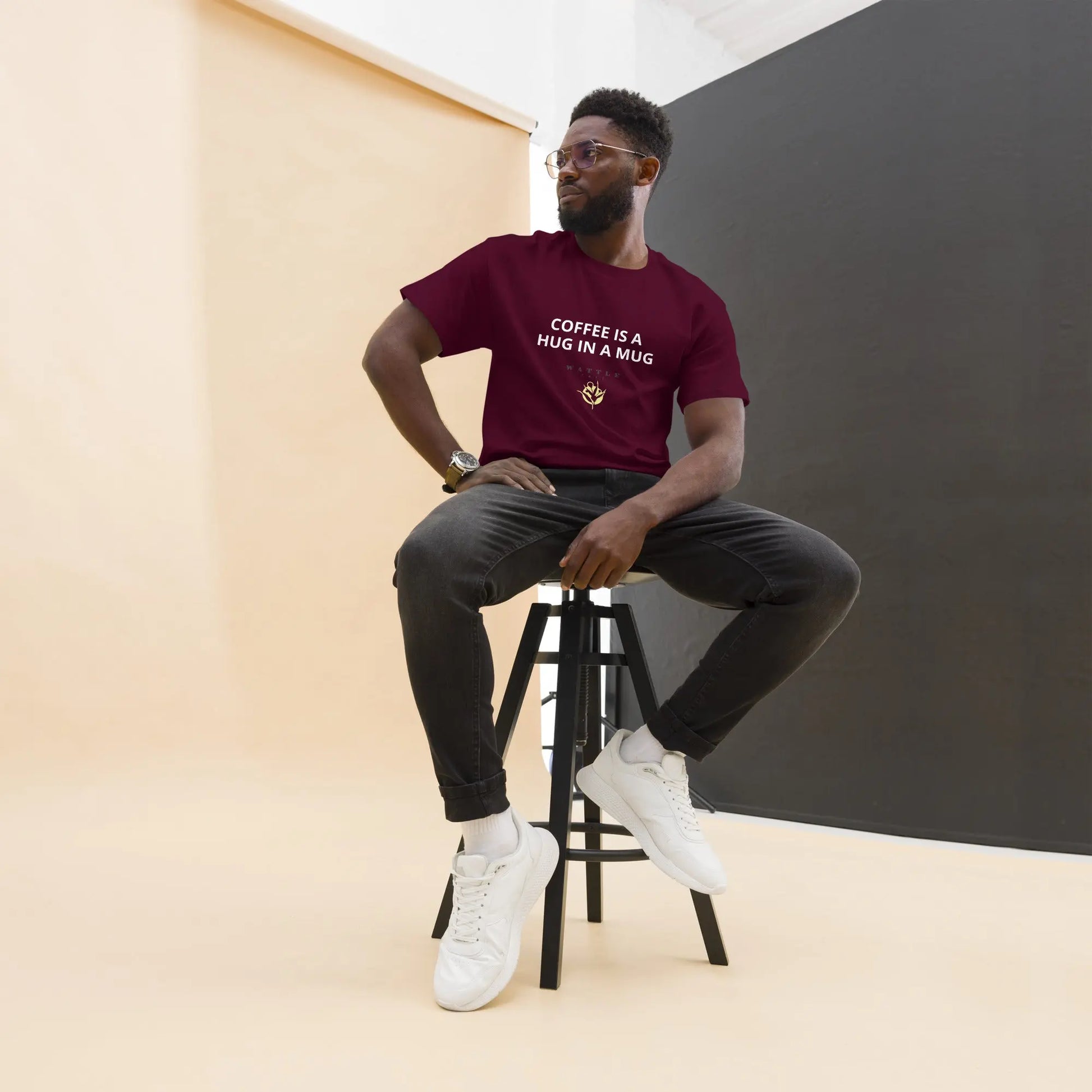 Men's classic tee - Coffee is a hug in a mug Wattle Cafe